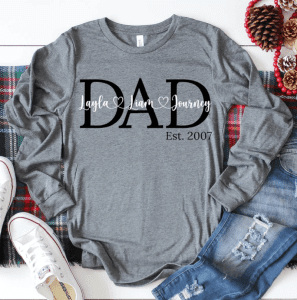 Personalized Dad Long Sleeve Shirt With Kids name